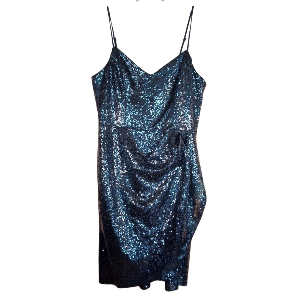 Speechless Black Sequin Cocktail Dress Women’s Large Vegas Outfit Club Birthday - Picture 2 of 8